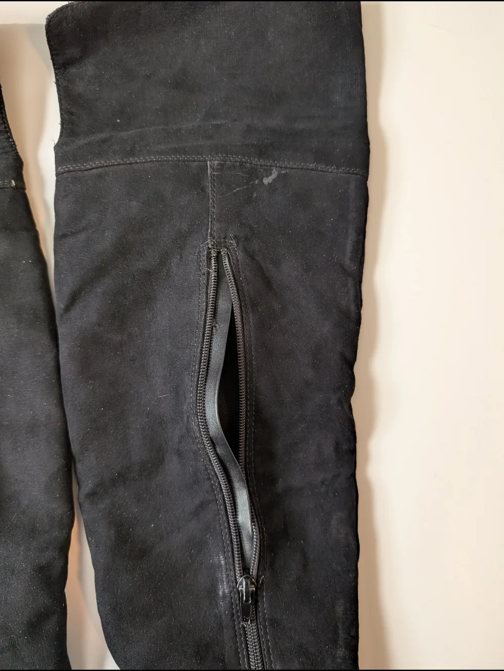 Black Over-the-Knee Fold-Top Women's Boots
